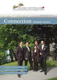 Connection - Alumni News - César Ritz Colleges