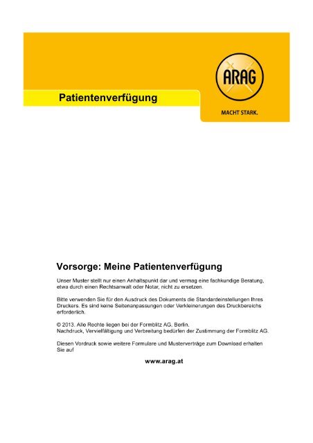 PatientenverfÃ¼gung - ARAG