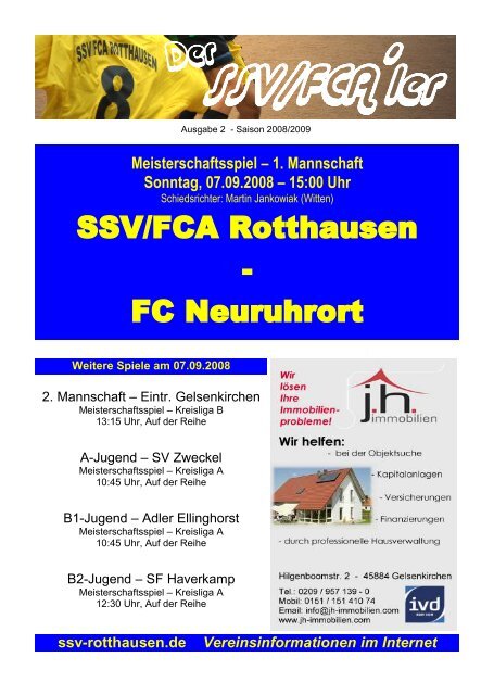 Ausgabe 2 - SSV - FCA Rotthausen 2000 e. V.