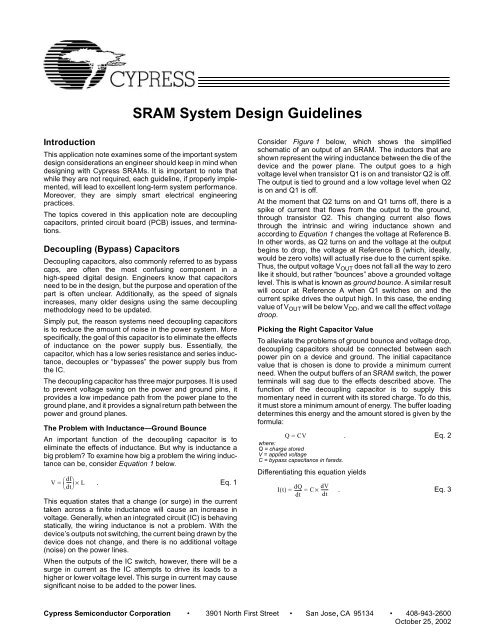 SRAM System Design Guidelines