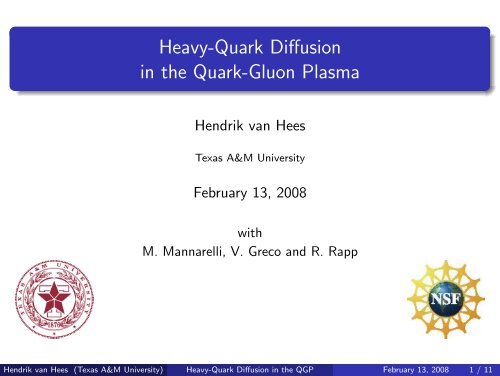 Heavy-Quark Diffusion in the Quark-Gluon Plasma - ResearchGate