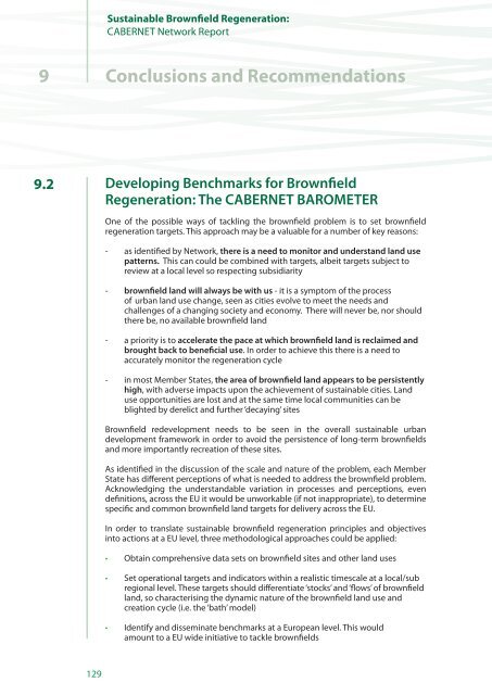 Sustainable Brownfield Regeneration: CABERNET Network Report