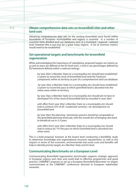 Sustainable Brownfield Regeneration: CABERNET Network Report