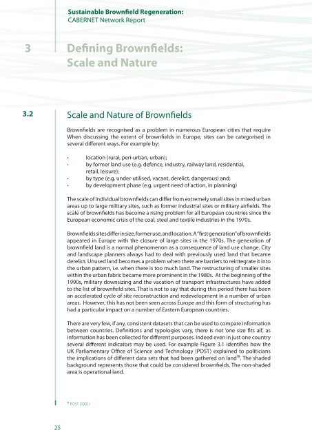 Sustainable Brownfield Regeneration: CABERNET Network Report