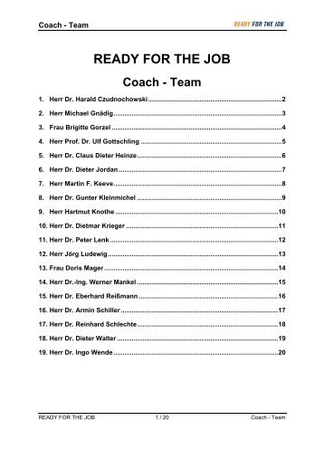 Coach-Team - READY FOR THE JOB