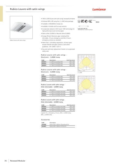 ARCHITECTURAL LIGHTING LUMINAIRES 2013 - Projectista.pt