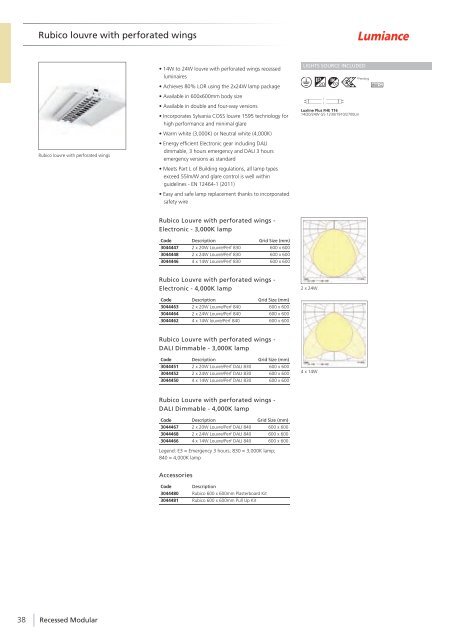 ARCHITECTURAL LIGHTING LUMINAIRES 2013 - Projectista.pt