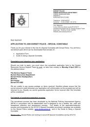 Covering Letter - Application to join the Special ... - Dorset Police