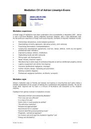 Mediation CV of Adrian Llewelyn-Evans