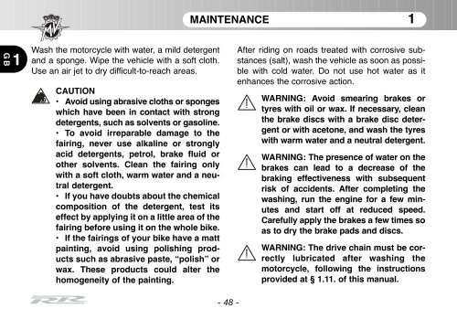 Brutale_RR_MY11 Manual Mantenimiento ... - MV Agusta