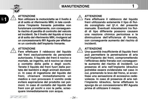 Brutale_RR_MY11 Manual Mantenimiento ... - MV Agusta