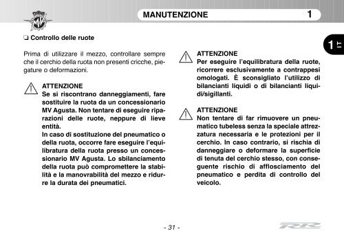 Brutale_RR_MY11 Manual Mantenimiento ... - MV Agusta