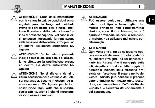 Brutale_RR_MY11 Manual Mantenimiento ... - MV Agusta