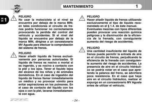 Brutale_RR_MY11 Manual Mantenimiento ... - MV Agusta