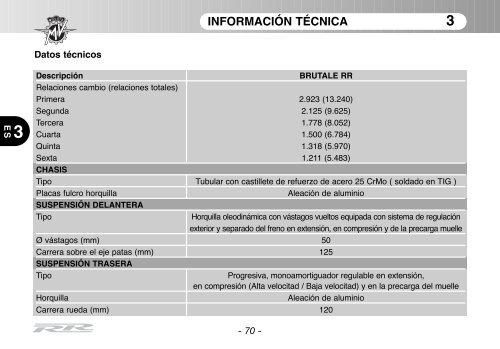 Brutale_RR_MY11 Manual Mantenimiento ... - MV Agusta