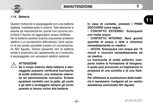 Brutale_RR_MY11 Manual Mantenimiento ... - MV Agusta