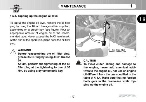 Brutale_RR_MY11 Manual Mantenimiento ... - MV Agusta