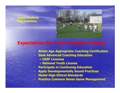 The Youth Academy Model OYSAN's Recommended Approach to ...