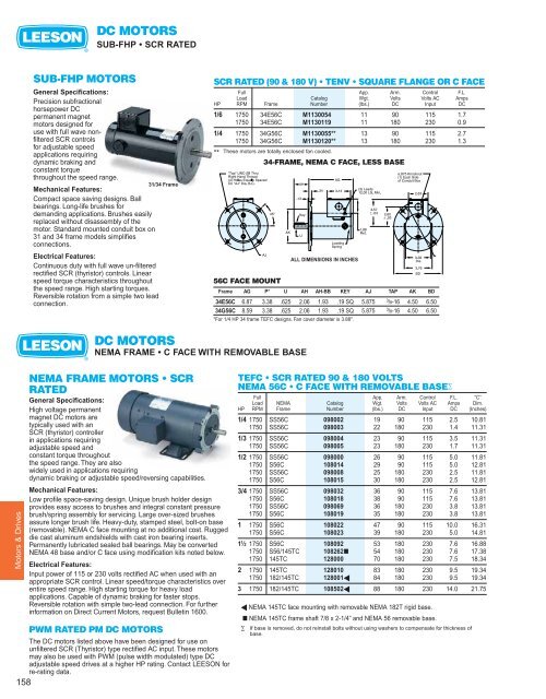 DC MOTORS DC MOTORS Leeson Electric Corporation
