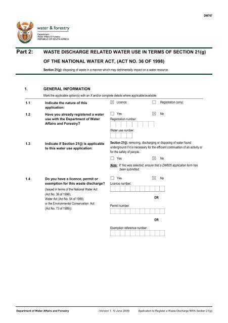 Appendix B48 - Water use licence application forms ... - Zitholele.co.za