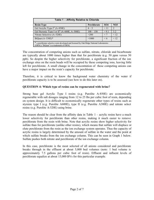 Perchlorate Facts for Technology Vendors - Purolite