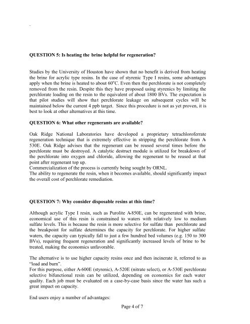 Perchlorate Facts for Technology Vendors - Purolite