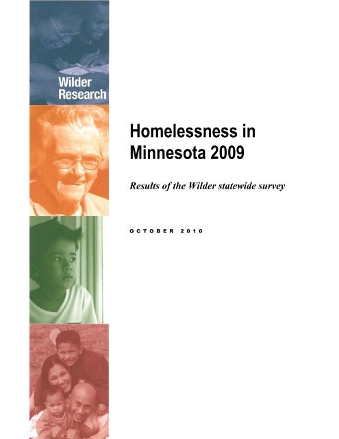 Homelessness in Minnesota 2009 - Amherst H. Wilder Foundation