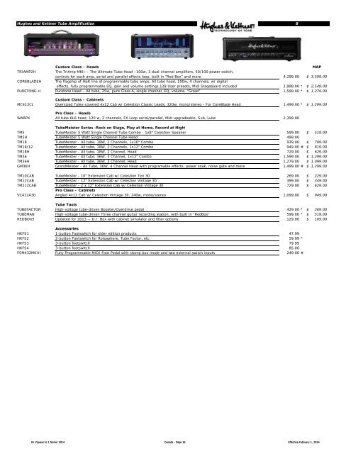 Price List - Aug 2013 - Yorkville Sound