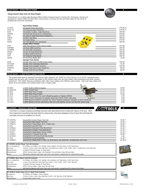 Price List - Aug 2013 - Yorkville Sound