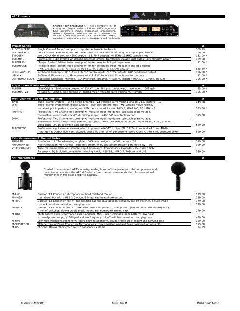 Price List - Aug 2013 - Yorkville Sound