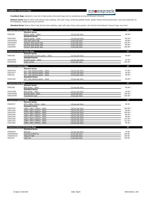 Price List - Aug 2013 - Yorkville Sound