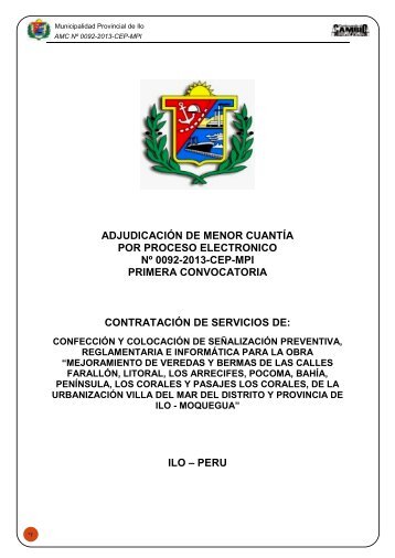 adjudicaciÃ³n de menor cuantÃ­a por proceso electronico nÂº ... - seace