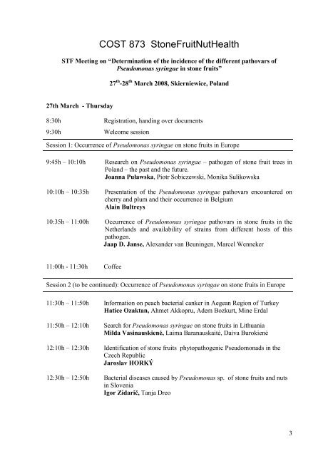 Pseudomonas meeting - Cost 873