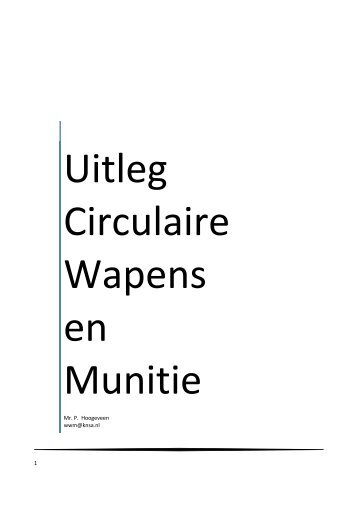Uitleg Circulaire Wapens Munitie - Schietsportvereniging A-Team