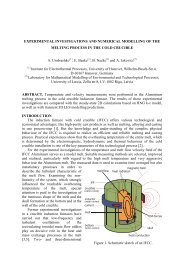 experimental investigations and numerical modelling of the melting