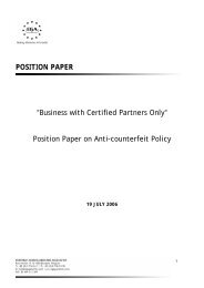 Position Paper on Anti-counterfeit Policy - European Generic ...