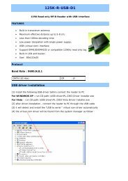 125K R USB D1 datasheet - RFID Shop