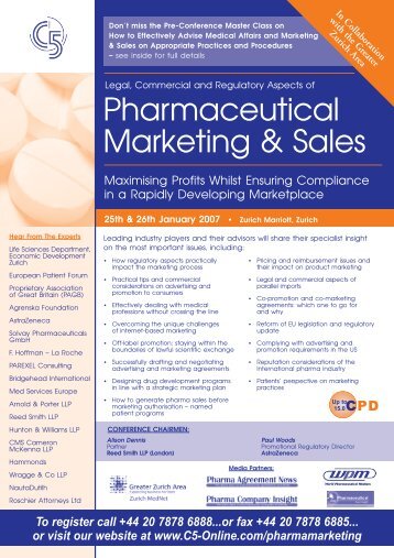 Pharmaceutical Marketing & Sales - January 2007 - Reed Smith