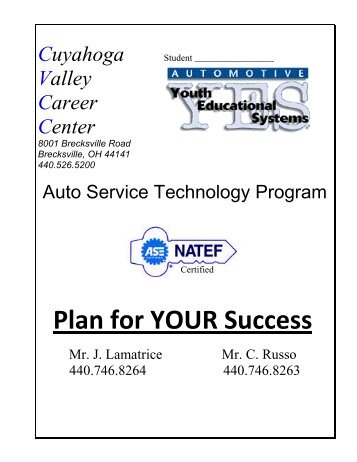 Auto service Handbook - Cuyahoga Valley Career Center