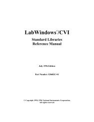 LabWindows/CVI Standard Libraries Reference Manual