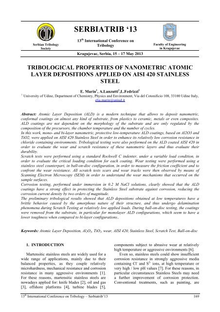 Proceedings of SerbiaTrib '13