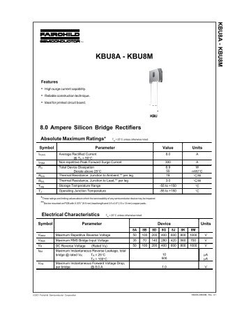 KBU8A-KBU8M 8.0 Ampere Silicon Bridge Rectifiers
