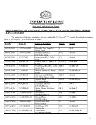 controller of examinations - University of Jammu