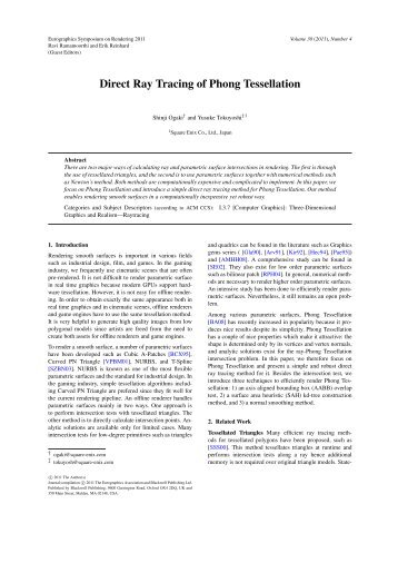 Direct Ray Tracing of Phong Tessellation - SQUARE ENIX