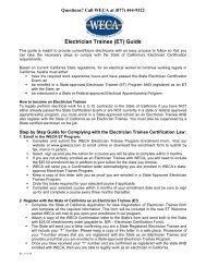 Weca Electrical Module ANSWER KEY PRE TEST - WECA