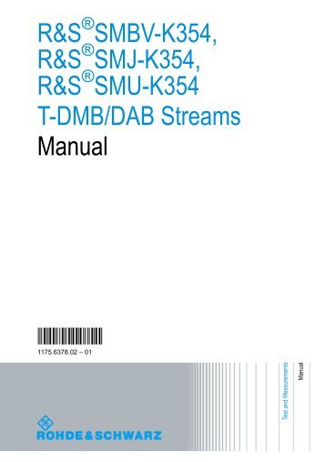 T-DMB/DAB Streams Manual - Rohde & Schwarz