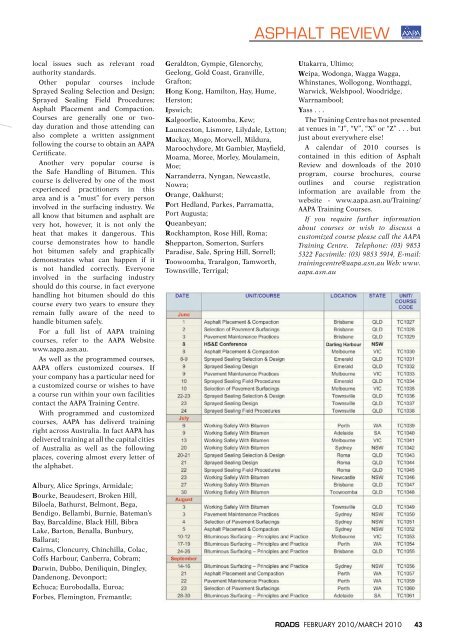 Asphalt Review - Volume 29 Number 1 (February / March 2010)