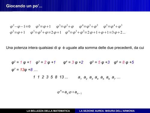 La sezione aurea - misura dell'armonia matematica