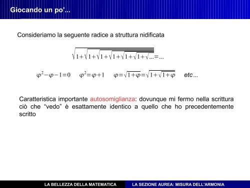 La sezione aurea - misura dell'armonia matematica