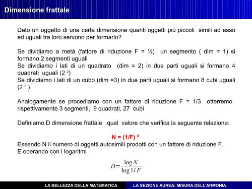 La sezione aurea - misura dell'armonia matematica